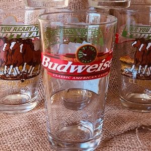set of 6 vintage budweiser football